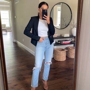 Vero Moda Black Ylva Zipper Pocket Blazer